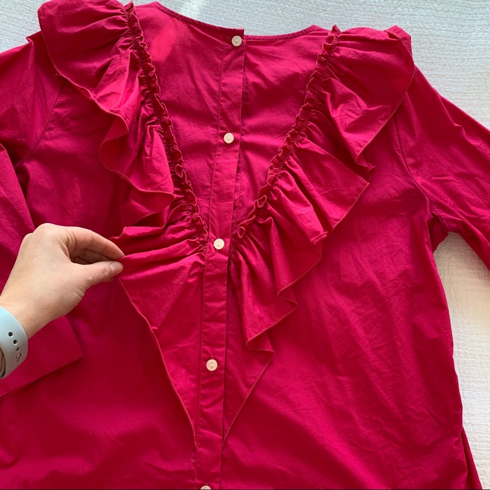 Guest Editor Ruffle Blouse Button Up Top - Picture 7 of 11